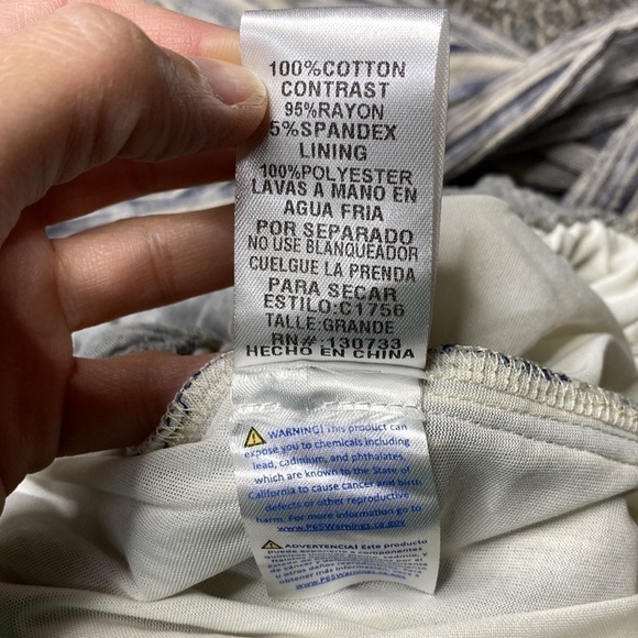 Umgee Striped Jumpsuit Blue Gray Size Large - Picture 8 of 9